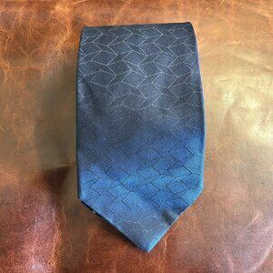 Peter Thomas by Superba Men's Silk Tie Navy Blue Textured Herringbone USA 4"